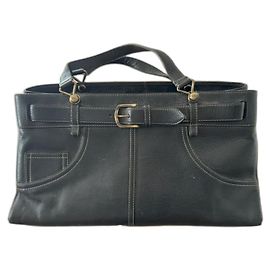 Bolsa de couro preto Christian Dior Collection Jean Pocket Preto