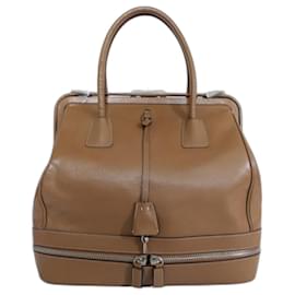 Prada Herbst 2000 Arzt Tasche aus Kamel-Leder mit Reißverschluss Kamel