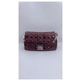 Dior-New Lock Flap Bag Cannage Quilt Patent Medium Red-Red