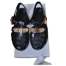 Sandali Moschino Neri e Oro Nero D'oro