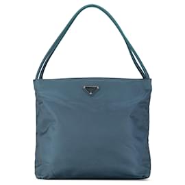Prada-Blue Prada Tessuto City Tote-Blue