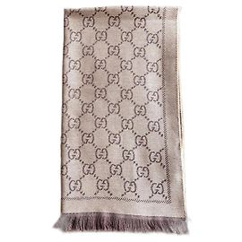 Sciarpa Marrone Monogramma Gucci Donna Marrone