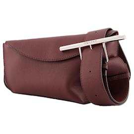Alexander Mcqueen-Sling Crossbody - Alexander McQueen - Leather - Burgundy/Silver-Red,Dark red