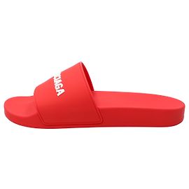 Balenciaga  Pool Slide Sandal In Beige Red Red