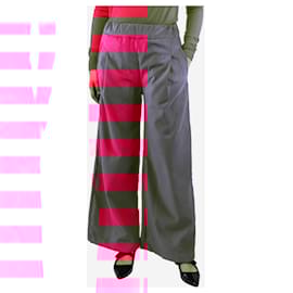 Autre Marque-Pink velvet flared trousers - size UK 10-Pink