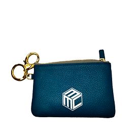 Bolsa de moedas em couro azul Visetos MCM Outro