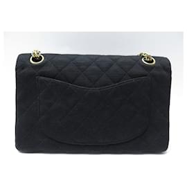 Chanel-VINTAGE CHANEL CLASSIC TIMELESS SMALL JERSEY PM HANDBAG PURSE-Black
