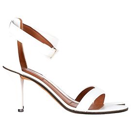 Givenchy Ankle Strap Sandals in White Leather White Cream