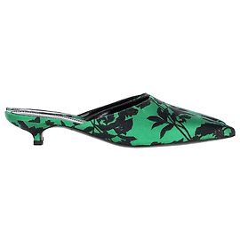 Mules à talons kitten Erdem en satin vert Autre