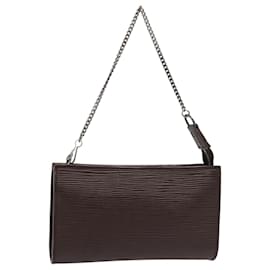 Louis Vuitton-LOUIS VUITTON Epi Bucket PM Pouch Pouch Mocha LV Auth 83164-Marrom