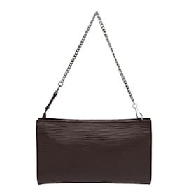 Louis Vuitton-LOUIS VUITTON Epi Bucket PM Pouch Pouch Mocha LV Auth 83164-Marrom