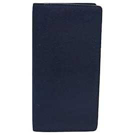 Louis Vuitton-LOUIS VUITTON Taiga Long Wallet Navy LV Auth ar12457-Navy blue