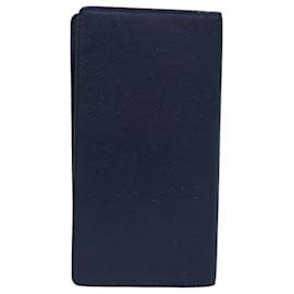 Louis Vuitton-LOUIS VUITTON Taiga Long Wallet Navy LV Auth ar12457-Navy blue