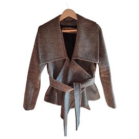 Burberry Herringbone Jacket Black and White Wool Polyester Black White