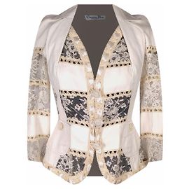 Galliano for Christian Dior leather jacket Spring / summer 2005 White