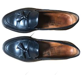 Joseph Fenestrier-TEAL GREEN LOAFERS WITH TASSELS-Dark green