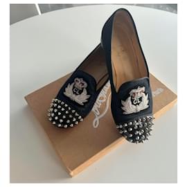 Christian Louboutin-MOCASSINS  DENIM-Bleu
