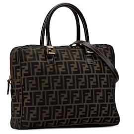 Fendi-Fendi Brown Zucca Canvas Business Bag-Brown