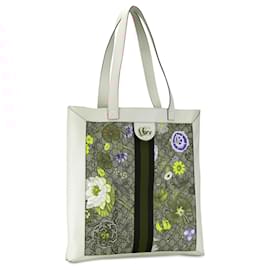 Gucci-Gucci White GG Supreme Flora Ophidia Tote-Other