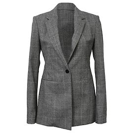 Grau kariertes Slim-Fit Einreiher-Blazer aus Wolle von Theory Grau