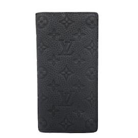 Louis Vuitton-Louis Vuitton Long Wallet Monogram Taurillon Portefeuille Brazza M69038 Noir-Black