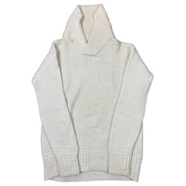 Maison Martin Margiela-Martin Margiela Knitted White Turtleneck from the Fall Winter 2006.-Cream