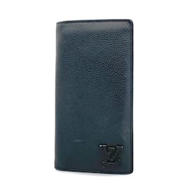 Louis Vuitton-Louis Vuitton Long Wallet Aerogram Portefeuille Brazza NM M69980-Black