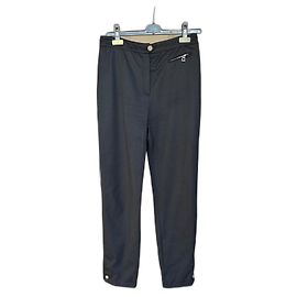 Calça reta preta vintage da Hermès Preto