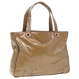 CHANEL COCO Tote Bag aus Lackleder Beige CC Auth bs16858 Beige