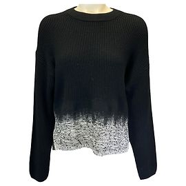Joseph Black / Tweed-Pullover mit Elfenbein-Nadel Schwarz