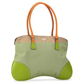 Prada-Orange Prada Canvas Tote Bag-Camel