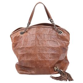 Bolsa de ombro Louis Vuitton Paris Souple Whisper GM em couro marrom M95828 Marrom