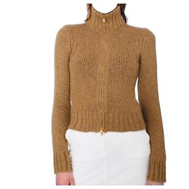 Pull à zip double sens Slim Fit Dolce & Gabbana Marron Camel