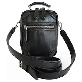 Fendi-Fendi Black Leather Shoulder Bag-Black