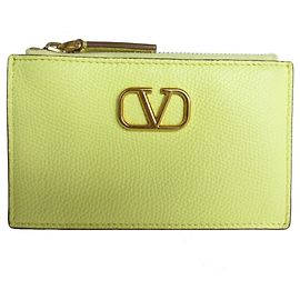Valentino Garavani Yellow Leather Card Case Yellow