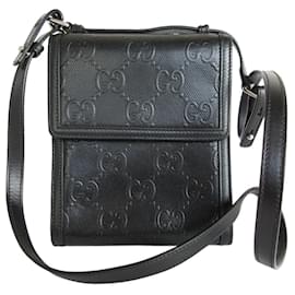Gucci-Gucci Black Leather Shoulder Bag-Black