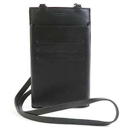 Bottega Veneta-Bottega Veneta Intrecciato Leather Phone Pouch-Black
