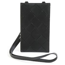 Bottega Veneta-Bottega Veneta Intrecciato Leather Phone Pouch-Black