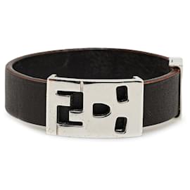 Fendi-Fendi Brown Leather Bracelet-Brown,Dark brown