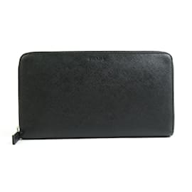 Prada-Prada Black Leather Long Wallet-Black
