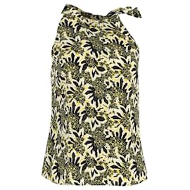 Etro-Etro Halter Floral Print Blouse in Yellow Silk-Other