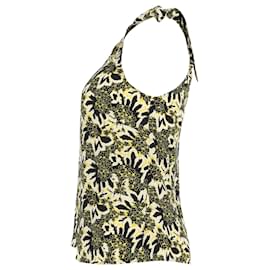 Etro-Etro Halter Floral Print Blouse in Yellow Silk-Other