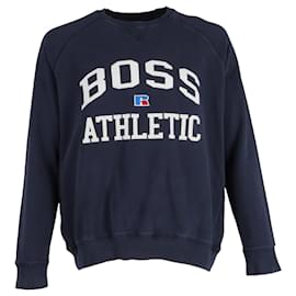 Hugo Boss-Hugo Boss x Russel Athletic Crewneck Sweatshirt in Navy Blue Cotton-Blue,Navy blue