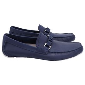 Salvatore Ferragamo Mocassins Driver Gancini Stuart Ferragamo em couro azul Azul