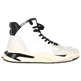 Tênis altos Balmain B-Ball em couro branco Branco