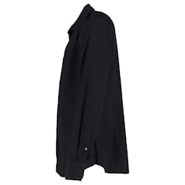 Prada- Prada Long Sleeve Button Down Shirt  in Black Cotton-Black