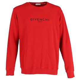 Sudadera de algodón rojo con estampado del logo Givenchy Roja