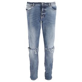 Givenchy Distressed Washed Slim-Fit Jeans in Light Blue Cotton Blue Light blue