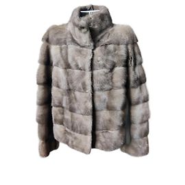Vintage Grau Nerzjacke Grau
