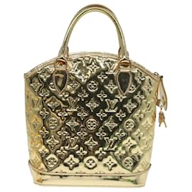 Louis Vuitton-LOUIS VUITTON Monogram Miroir Lockit Hand Bag Gold Dore M95450 LV Auth 86961-Golden,Other